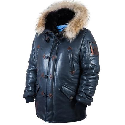 Куртка Аляска кожаная North Pole 94 blue (Art.515)