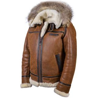 Куртка пилот из овчины с капюшоном B-3 Hooded light brown (Art. 209)