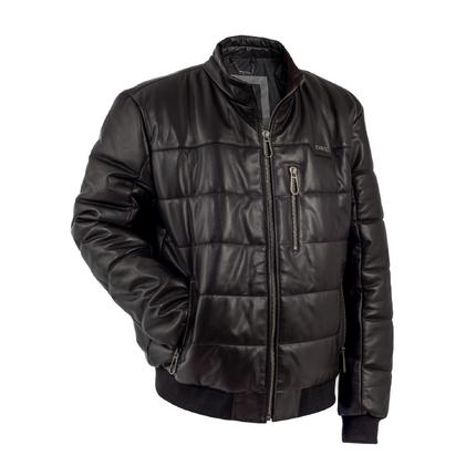 Кожаная стеганая мужская куртка ад-142